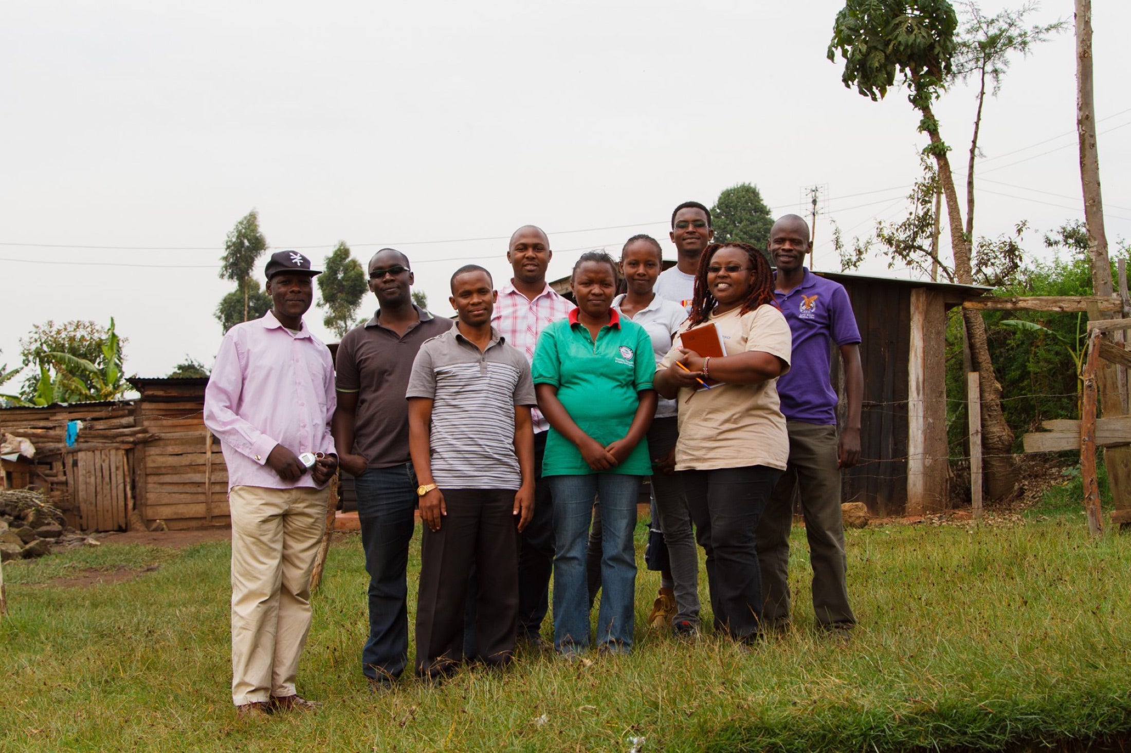 Carbon project team and local stakeholders during a field visit in Kenya