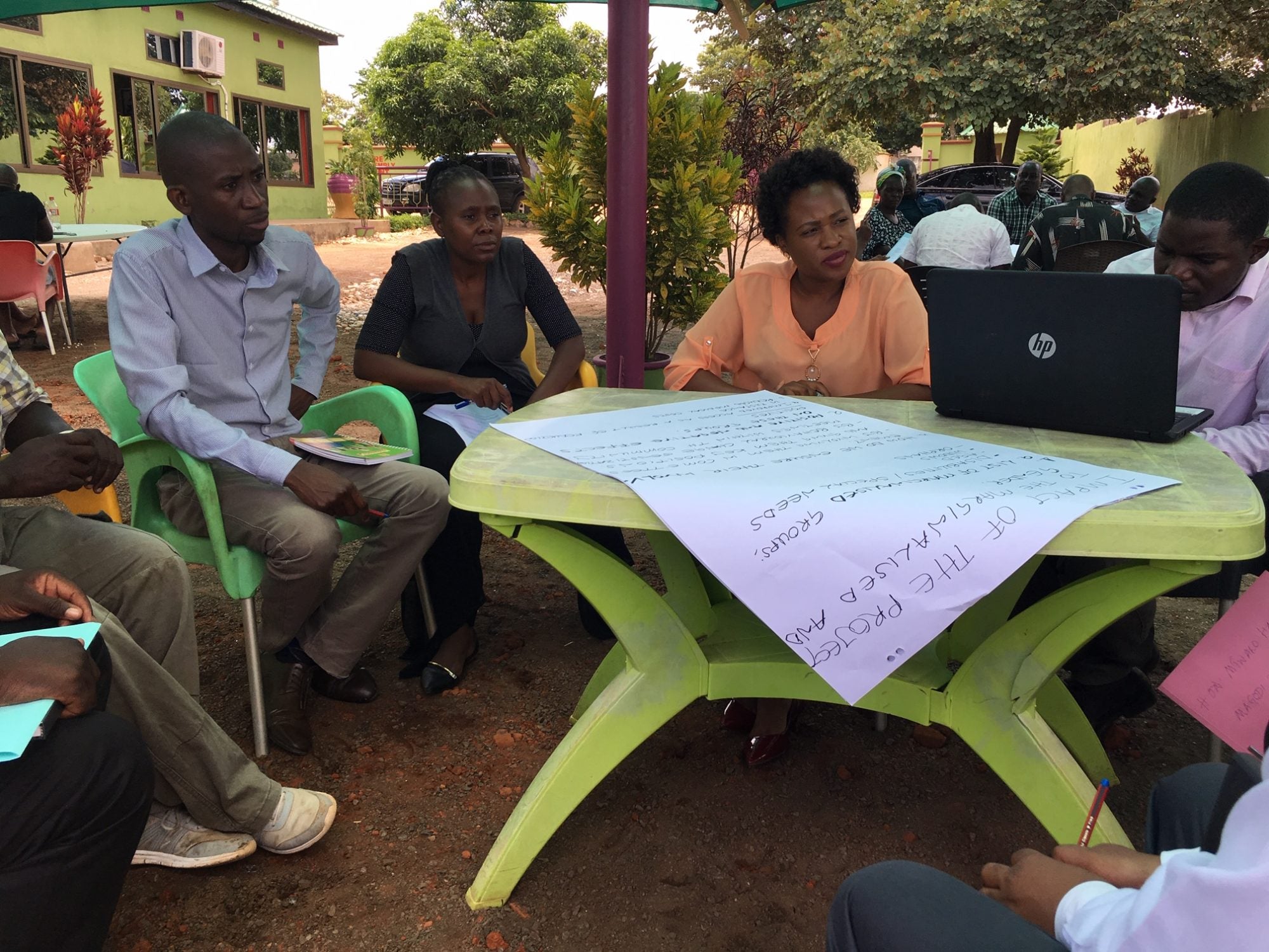 Community safe water project activity in Zambia
