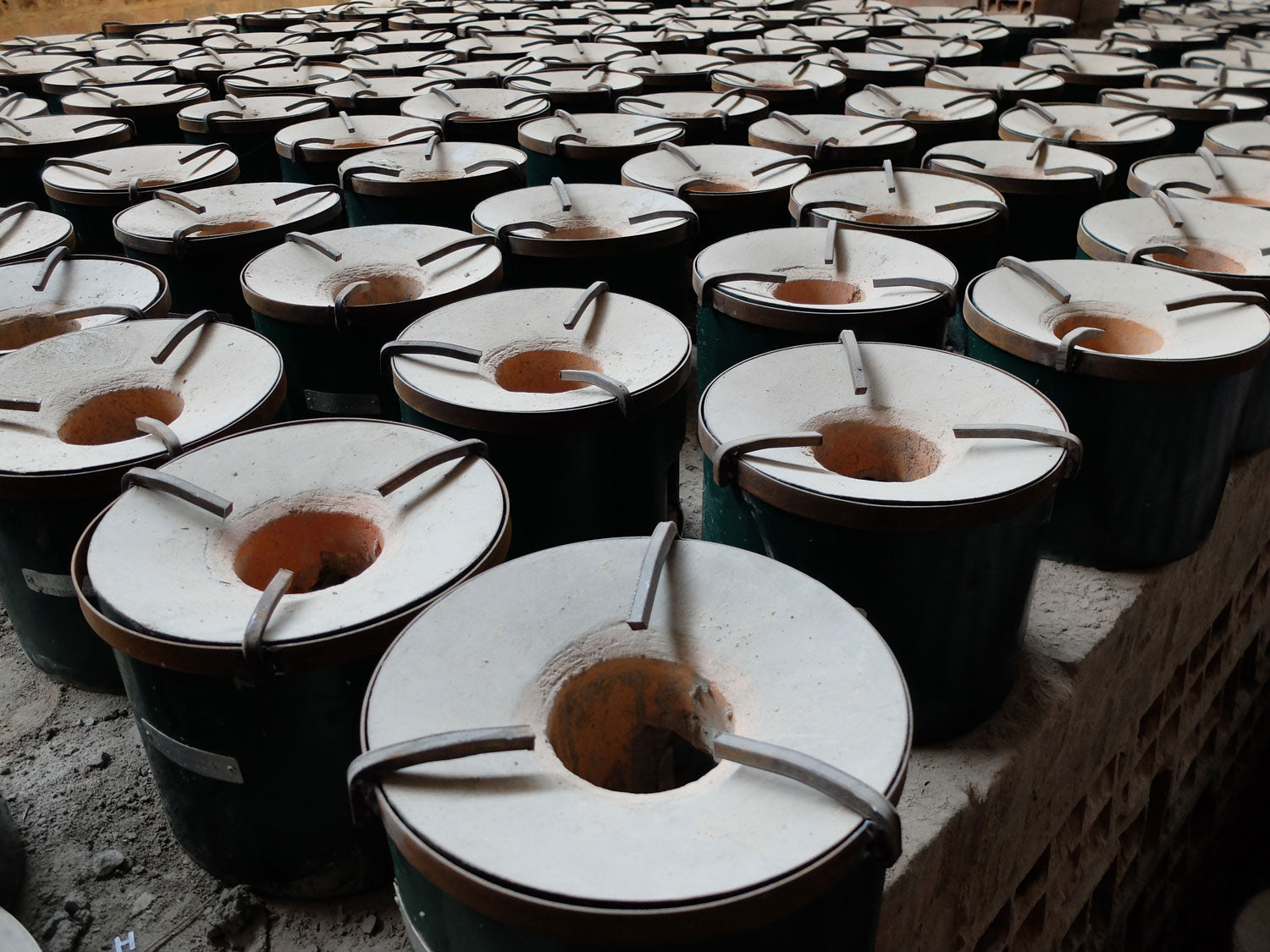 Improved cookstoves prepared for distribution in Rwanda